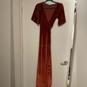 Baltic Born velvet wrap dress size small. Deep orange color, worn once.